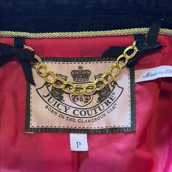 Juicy Couture Black Coat with Gold Buttons - Picture 2 of 6